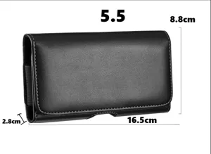 Schwarze horizontale Leder Gürtel Handytasche für Herren, Größe 16.5x8.8x2.8cm für 5.5 Zoll.