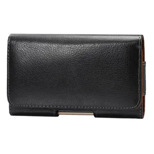 Universal Echt Leder Handy-Gürteltasche Lederstruktur Horizontal Handyhülle Gürteltasche Gürtelclip Holster Schutzhülle Für Smartphone