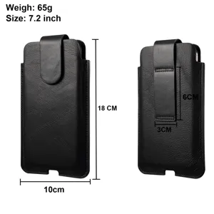 Universelle 7.2 Zoll Leder Handyhülle mit Gürtelclip und Magnetverschluss für Männer.