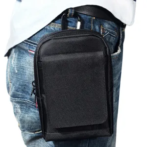 Universal tactical phone waist bag durable oxford cloth belt pouch with carabiner hook for men