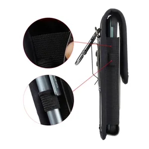 Tactisch telefoonhoesje met riemclip, duurzame nylon tas met pennenhouder voor smartphones.