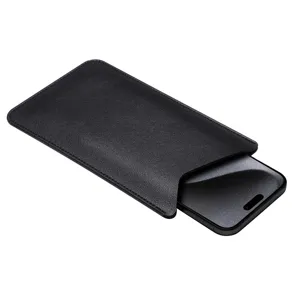 Slim PU leather phone sleeve pouch slip pocket case for universal smartphone portable bag