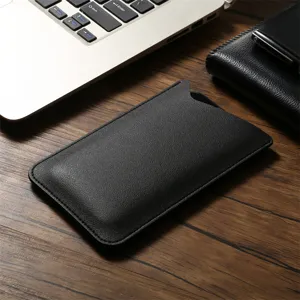Ultra-thin PU leather universal slip-in phone sleeve pouch portable pocket for daily use.