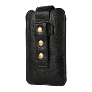 Universelle doppellagige Handytasche aus Leder, Herren Business Gürtel-Handyholster.