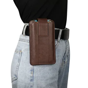 Herren braune Leder Handytasche Gürtel Tasche für Business und den täglichen Gebrauch.