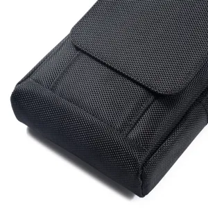 Durable oxford cloth phone waist bag detail, universal protective case for mobile phone.