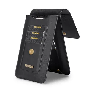 Universelle doppelschichtige Leder Handy Holster Gürteltasche mit Kartenfächern für 6,5 Zoll.