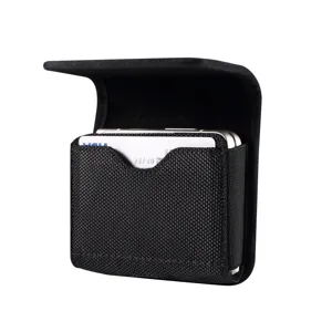Universal folding phone case black fabric pouch protective cover for flip smartphones.