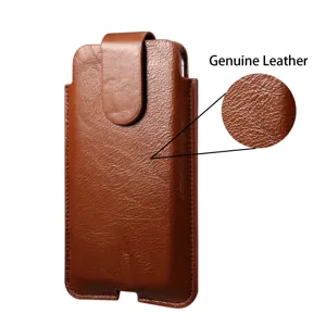 Echtleder Handy Holster Gürteltasche Tragbare Handy Schutzhülle mit Magnetverschluss
