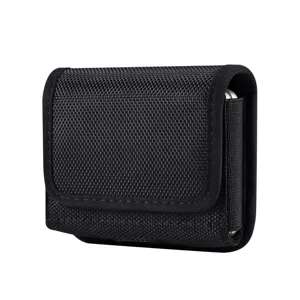 Universal foldable phone holster case black nylon protective pouch for smartphones