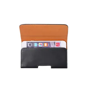 Étui ceinture en cuir universel pour téléphone, sacoche horizontale avec clip de ceinture.
