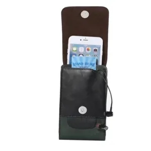 Etui ceinture en cuir pour homme sacoche multifonctionnelle pour grand smartphone avec aimant.