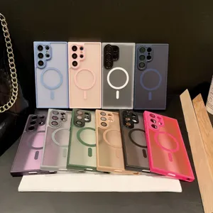 Magnetic Matte Frosted Phone Case Shockproof TPU PC Business Back Cover For Samsung Galaxy S25 S26 Ultra A56 Accessories