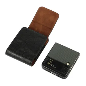 Étui de ceinture en cuir pour Samsung Z Flip téléphone pliable étui de protection universel