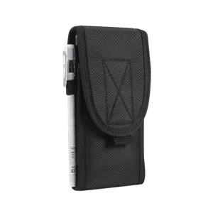 Sacoche de taille tactique durable pour téléphone, étui de ceinture universel noir.
