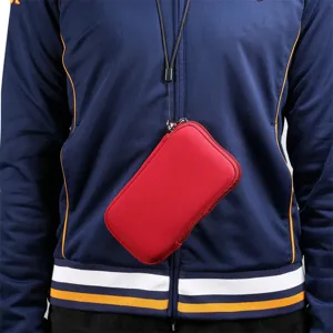Custodia Universale per Telefono Cellulare in Neoprene Elastico con Cordino da Collo e Cerniera Pochette Custodia Protettiva per Smartphone per All aperto Casual Quotidiano
