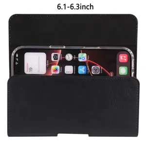Universelle vertikale PU Leder Handytasche Gürtelholster Etui für 6.1-6.3 Zoll Smartphones
