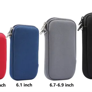 Custodia universale elastica con cerniera per telefono cellulare di varie dimensioni.