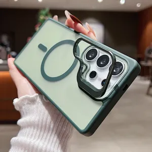 Coque de téléphone magnétique avec support de caméra pour Samsung, housse douce et protectrice.