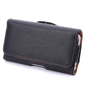 Universal PU Leder Handy Gürteltasche Litschi Struktur Horizontal Gürtelclip Holster Tasche Mit Klappverschluss Verschleißfest Hülle Für Herren Damen