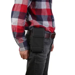 Vertikale Handytasche für Gürtel, robuste Gürteltasche aus Oxford-Gewebe für große Smartphones.