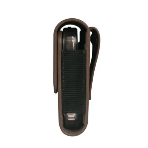 Braune PU Leder Universal Handytasche Gürtelholster Etui mit elastischen Seitenbändern.