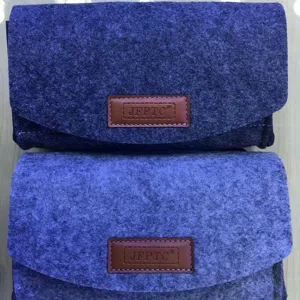 Fashion Contrast Color Felt Mobile Phone Storage Bag Women Portable PU Leather Clutch Handbag Organizer Case For iPhone 13