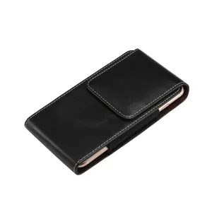 Herren vertikale Leder Handytasche Gürtelholster Universal Smartphone Tasche schwarz.