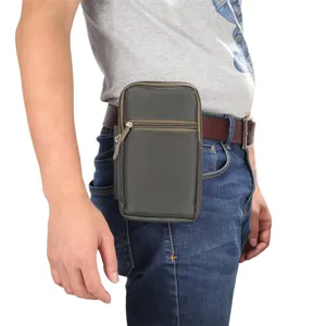Marsupio Sportivo Universale in Tessuto Multi Scomparto Custodia Tattica per Cellulare con Schermo Grande Passante per Cintura Accessori