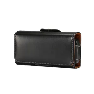 Mens Silicone Phone Case Belt Clip Holster Flip Cover Mobile Phone Waist Bag Litchi Texture Protective Sleeve Carrier