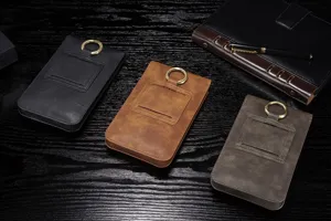 Universelle 6.5 Zoll doppelte Leder Handytasche Gürteltasche für iPhone 16 Samsung Note 20