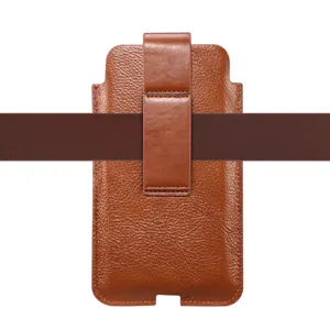 Braunes Leder Handy Holster für Gürtel, tragbare Taillen Tasche Handyhülle für den Alltag.
