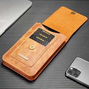 DG.MING funda de cuero para teléfono bolso de cintura universal compatible 6,5 pulgadas móvil.