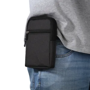 Universele 6.5 inch waterdichte canvas heuptas met rits voor smartphones dagelijks gebruik.
