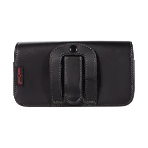 Étui de téléphone en cuir noir étui de ceinture gros plan, housse de protection horizontale