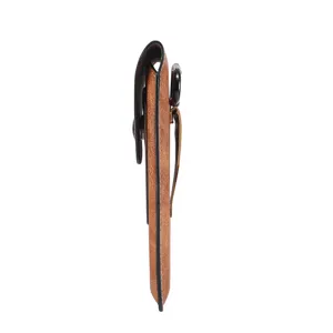 Braune Leder Handytasche Seitenansicht Detail Herren Universal Gürtel Tasche schlank