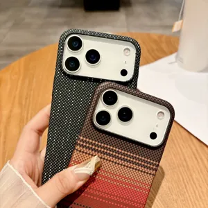 Compatible phone case with grid pattern, durable hard PC material for daily protection.
