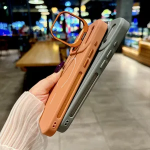 Coque de téléphone en silicone avec anneau magnétique et support pour iPhone, antichoc.