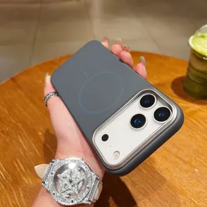 Detailed view of the magnetic phone case showing camera frame and slim ring design.