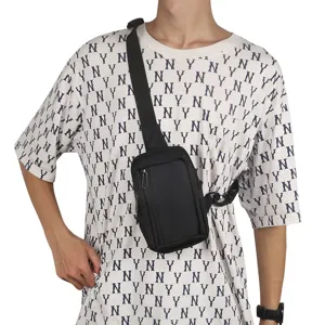 Men tactical chest bag nylon single shoulder crossbody bag lightweight casual phone pouch