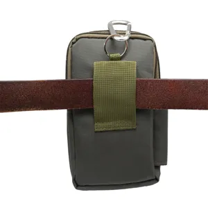 Marsupio tattico per telefono in nylon custodia multifunzionale per cintura da esterno verde
