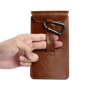Outdoor Kletter-Handytasche universelles Leder-Gürtelholster mit starkem Karabinerhaken.