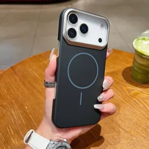Slim magnetic phone case with camera protection and wireless charging ring detail view