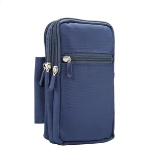 Borsello da cintura tattico multi-scomparto per telefono, nylon resistente, blu outdoor.