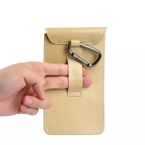 Outdoor Bergsteiger universelle Handy-Tasche Detailansicht, hochwertige PU-Leder Tasche.