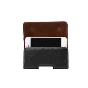Universelle leder gürteltasche für smartphone, praktische horizontale hülle mit schlaufe.