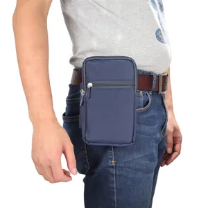 Marsupio Tattico Uomo Borsa da Cintura Multi-tasca per Telefono Cellulare Blu Scuro