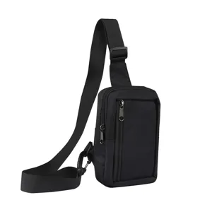 Black nylon crossbody phone bag casual outdoor chest bag for men and women stylish daily