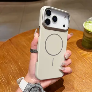 Magnetic slim phone case detail, metal camera protection frame, PC heat dissipation cover