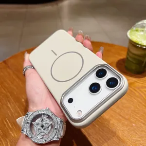 Magnetic phone case for iPhone with metal camera frame and premium drop protection